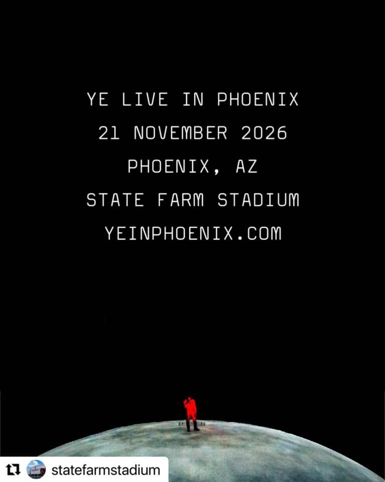 Concert poster: Ye live in Phoenix, Nov 21, 2026 at State Farm Stadium, Phoenix, AZ.